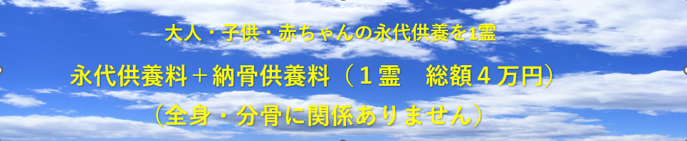 永代供養料２万５千円＋納骨供養料